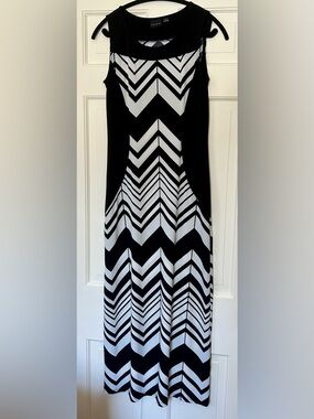 Tribal Black and White Small Chevron Maxi Dress Slimming! Easy care, no wrinkle!